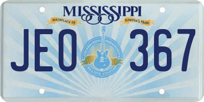 MS license plate JEO367