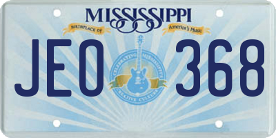 MS license plate JEO368