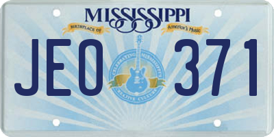 MS license plate JEO371