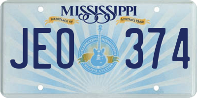MS license plate JEO374