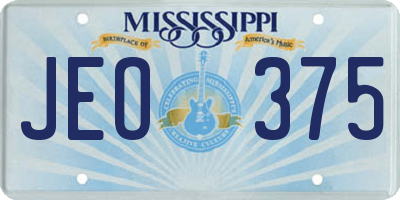 MS license plate JEO375