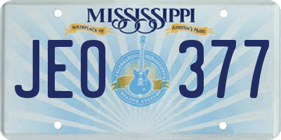MS license plate JEO377