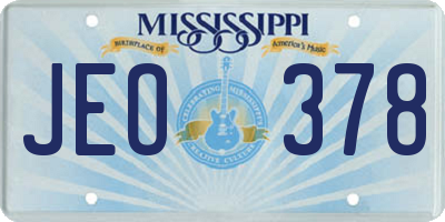 MS license plate JEO378