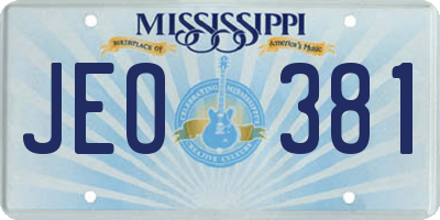 MS license plate JEO381