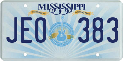 MS license plate JEO383