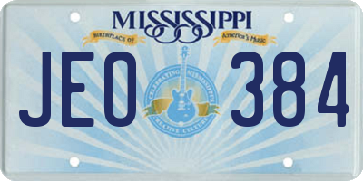 MS license plate JEO384