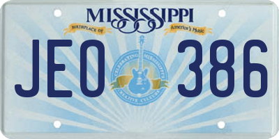 MS license plate JEO386