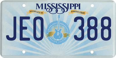MS license plate JEO388
