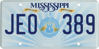 MS license plate JEO389
