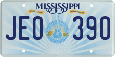 MS license plate JEO390