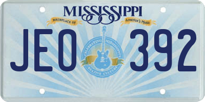 MS license plate JEO392
