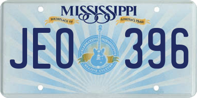 MS license plate JEO396