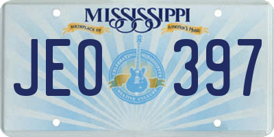 MS license plate JEO397