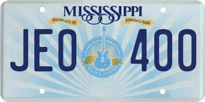 MS license plate JEO400