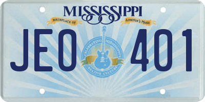 MS license plate JEO401