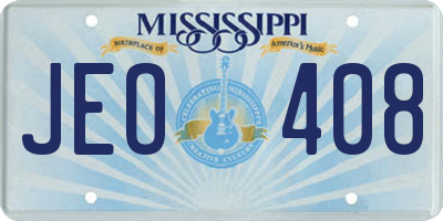 MS license plate JEO408