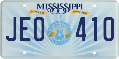 MS license plate JEO410