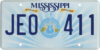 MS license plate JEO411