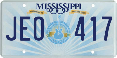 MS license plate JEO417
