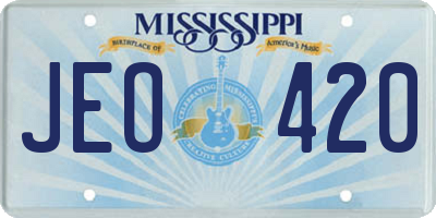MS license plate JEO420