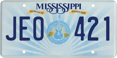 MS license plate JEO421