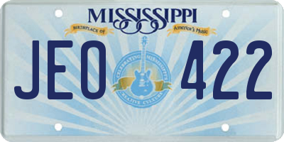 MS license plate JEO422