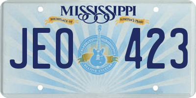 MS license plate JEO423