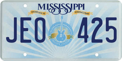 MS license plate JEO425
