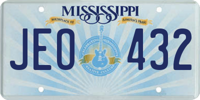 MS license plate JEO432