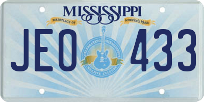 MS license plate JEO433