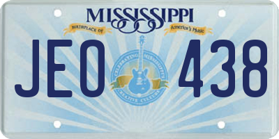 MS license plate JEO438