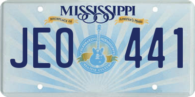 MS license plate JEO441
