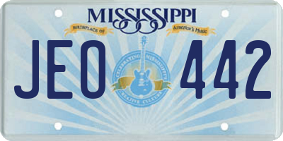 MS license plate JEO442