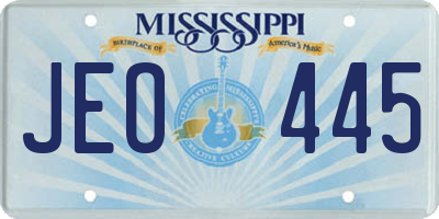 MS license plate JEO445