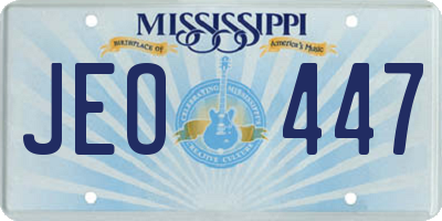 MS license plate JEO447