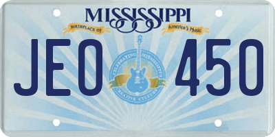 MS license plate JEO450