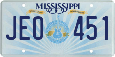 MS license plate JEO451