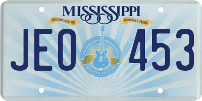 MS license plate JEO453