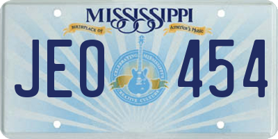 MS license plate JEO454