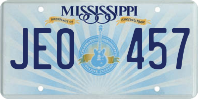 MS license plate JEO457