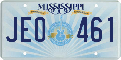 MS license plate JEO461