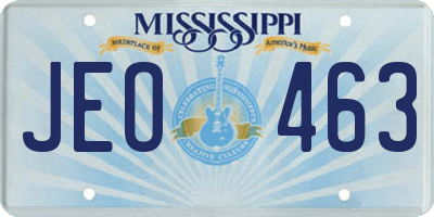 MS license plate JEO463