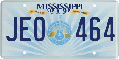 MS license plate JEO464