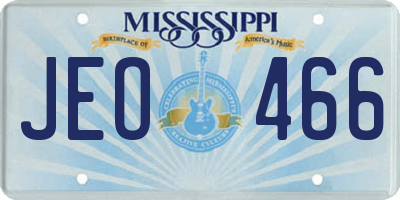 MS license plate JEO466