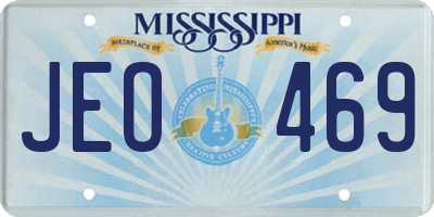 MS license plate JEO469