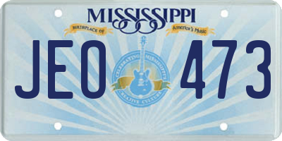 MS license plate JEO473