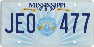 MS license plate JEO477