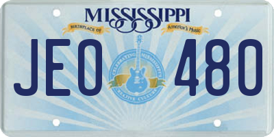 MS license plate JEO480