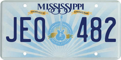 MS license plate JEO482