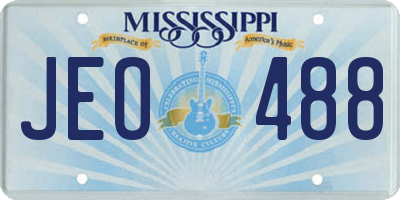 MS license plate JEO488